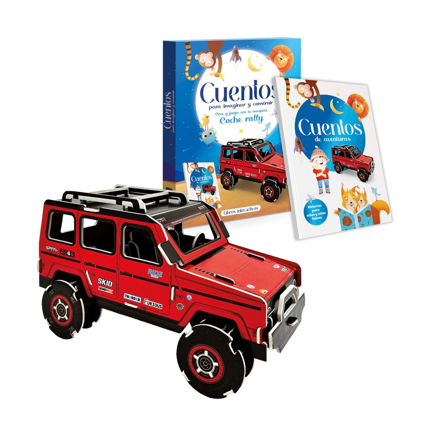 Libro: CUENTOS PARA IMAGINAR Y CONSTRUIR 3D - COCHE RALLY