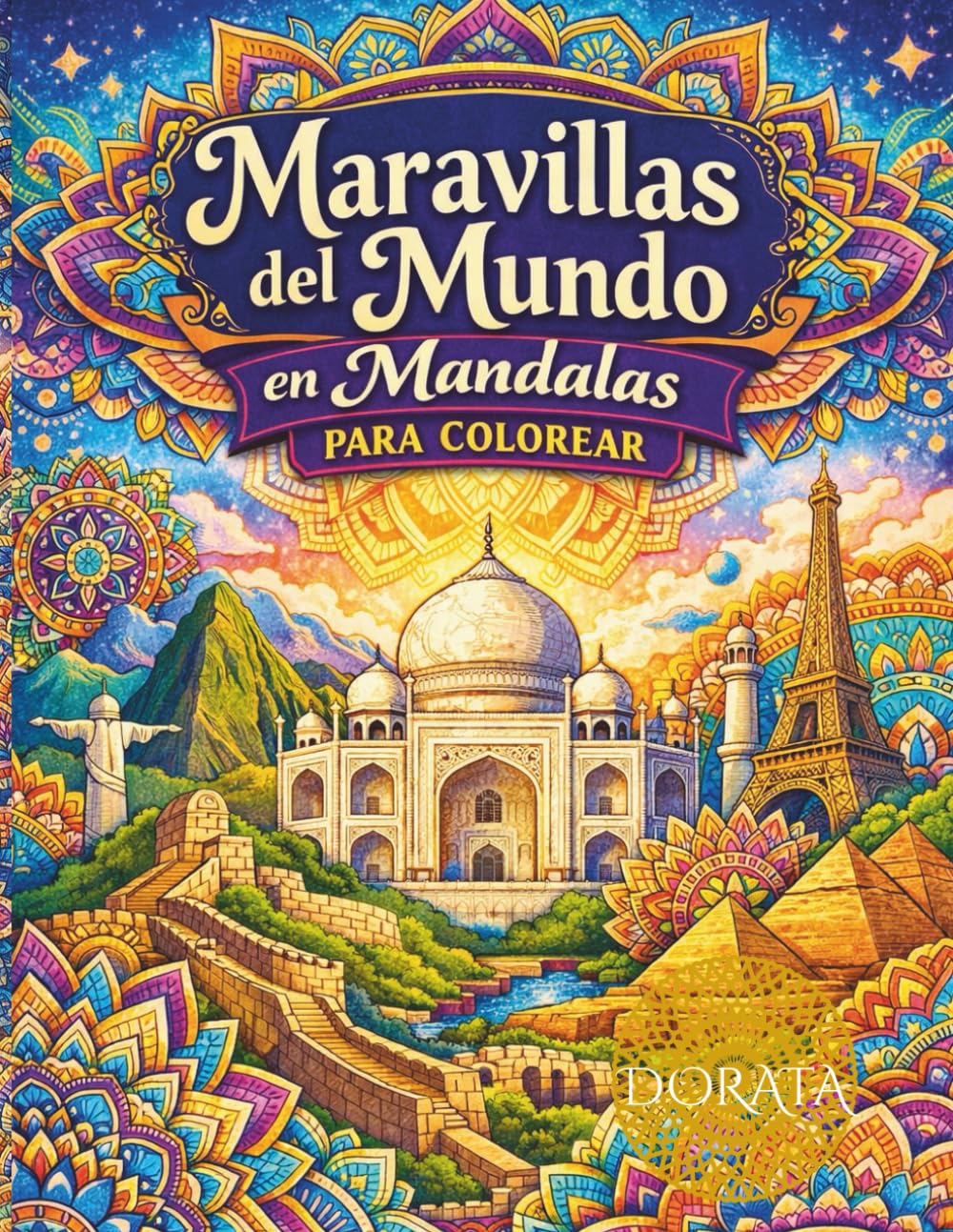 Libro: MARAVILLAS DEL MUNDO EN MANDALAS PARA COLOREAR: Libro para colorear para adultos con 25 mandalas culturales, arte antiestrés, relajación creativa y paisajes inspirados en las maravillas del mundo