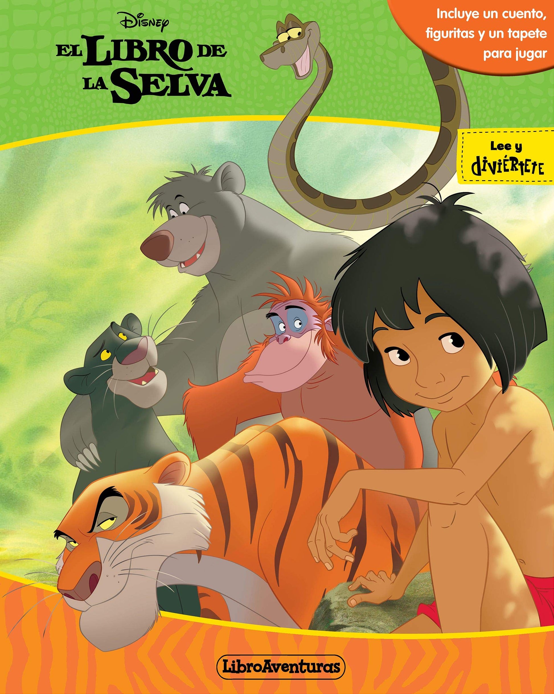 Libro: El libro de la selva. Libroaventuras: Incluye un cuento, figuritas y un tapete
