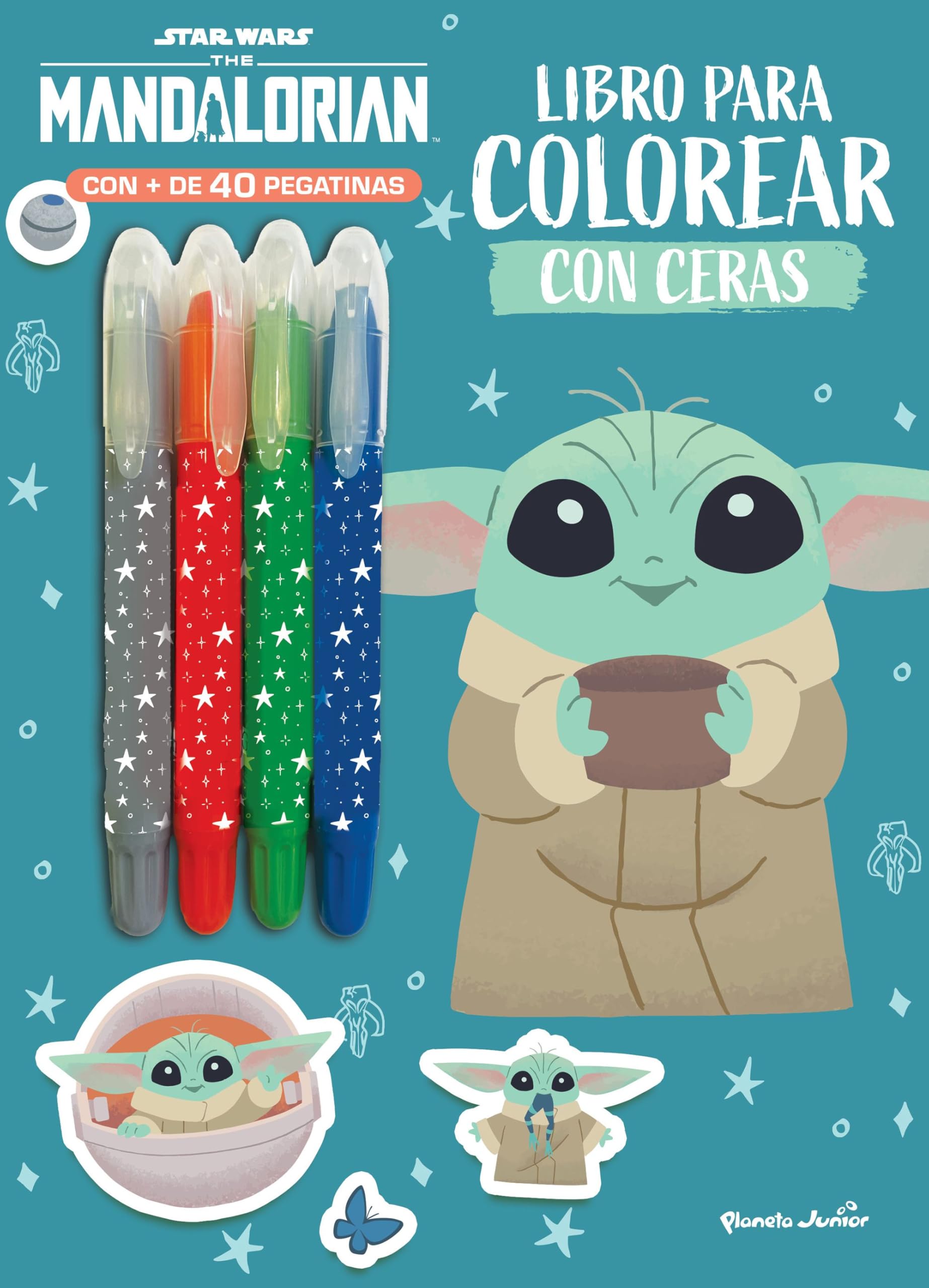 Star Wars. The Mandalorian. Libro para colorear con ceras: Con pegatinas