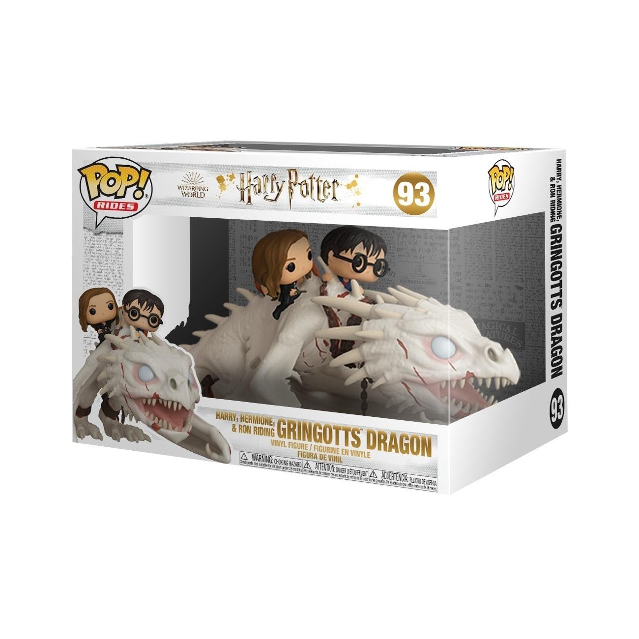 Funko Pop! Vehículos: Harry Potter - Dragon with Harry, Ron & Hermione