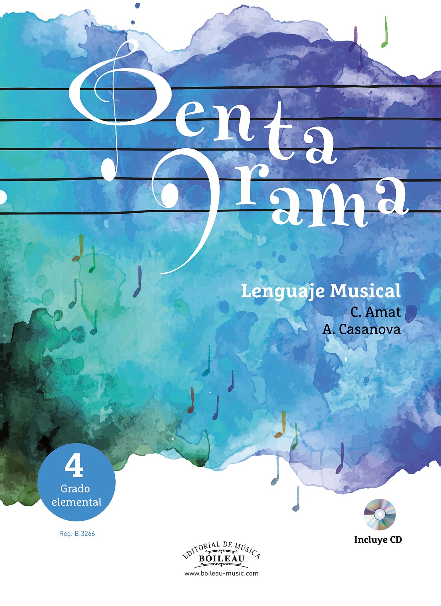 Libro: PENTAGRAMA LENGUAJE MUSICAL | Vol. 4 Grado Elemental | Libro en Castellano | Libro del alumno | Incluye CD | Con Cuaderno de ejercicios (Reg. B.3266) | Lenguaje Musical 4, versión en español
