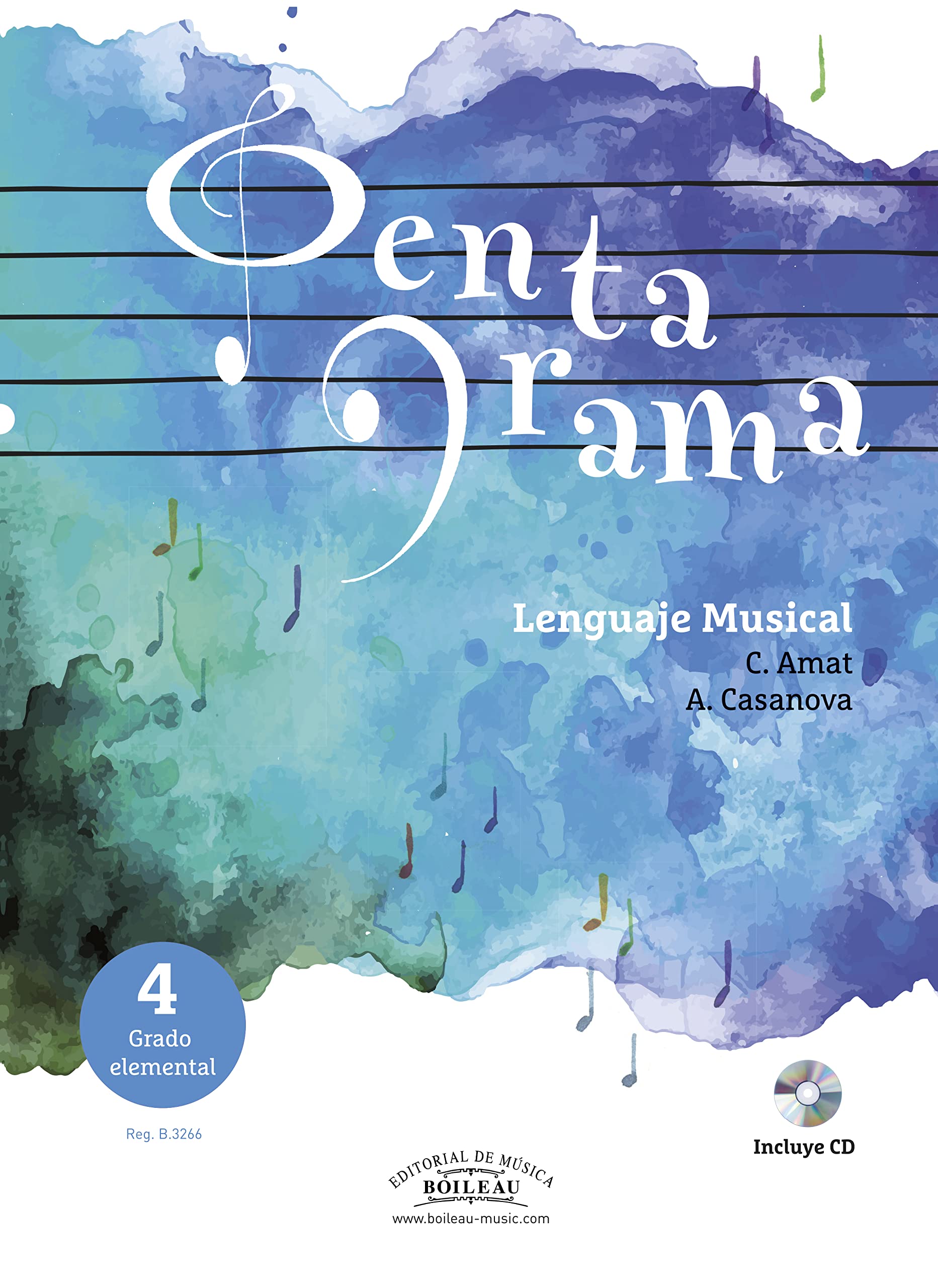 Libro: PENTAGRAMA LENGUAJE MUSICAL | Vol. 4 Grado Elemental | Libro en Castellano | Libro del alumno | Incluye CD | Con Cuaderno de ejercicios (Reg. B.3266) | Lenguaje Musical 4, versión en español