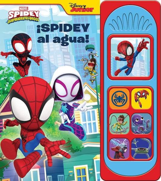 Disney Junior: Marvel Spidey y sus Sorprendentes Amigos - ¡Spidey al Agua! Libro con 7 Botones de Sonidos - PI Kids (Spidey y su Superequipo) (LITTLE SOUND BOOK)