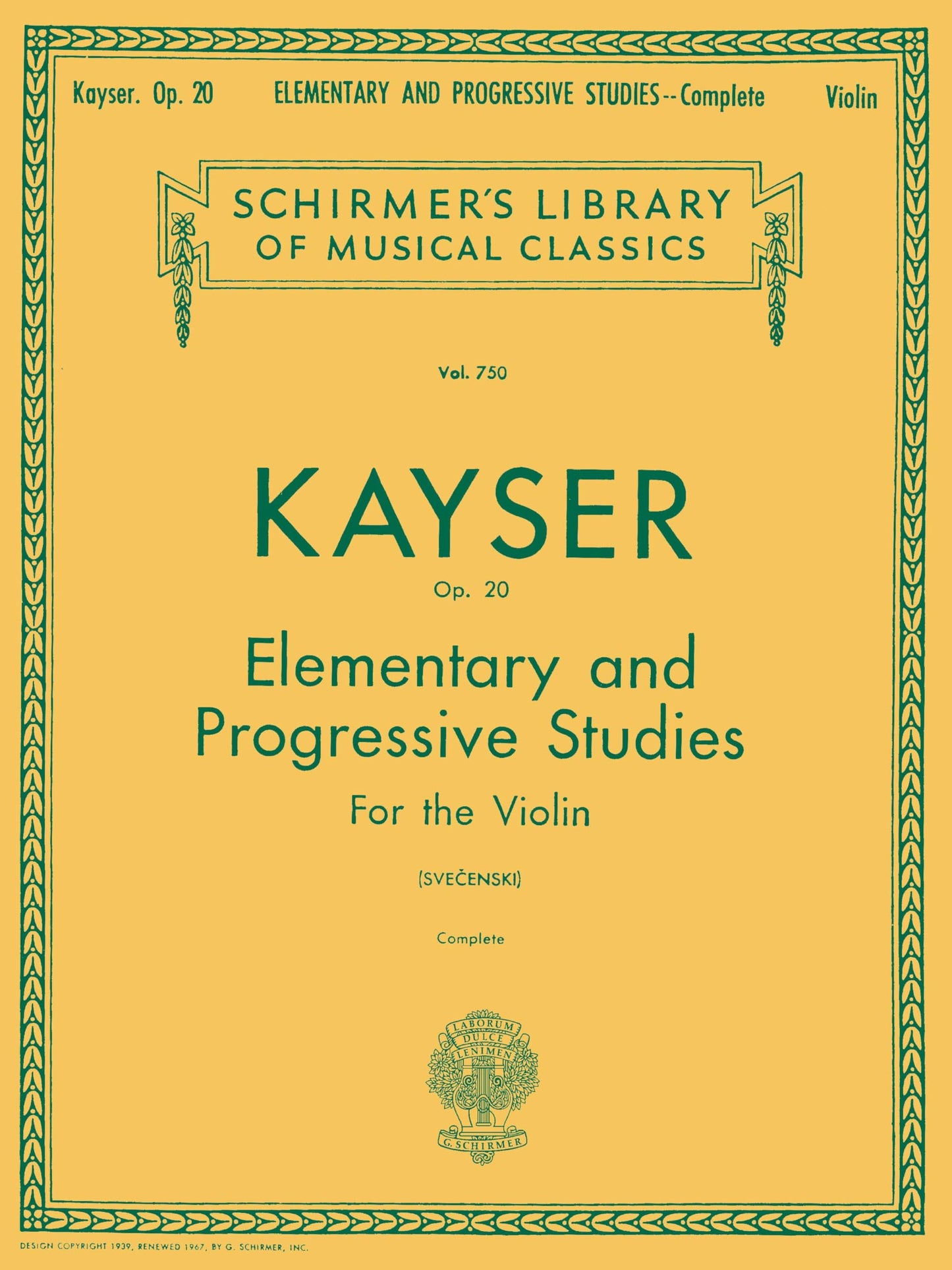 Libro: Heinrich ernst kayser : 36 elementary & progressive studies, op. 20 - violon: Complete