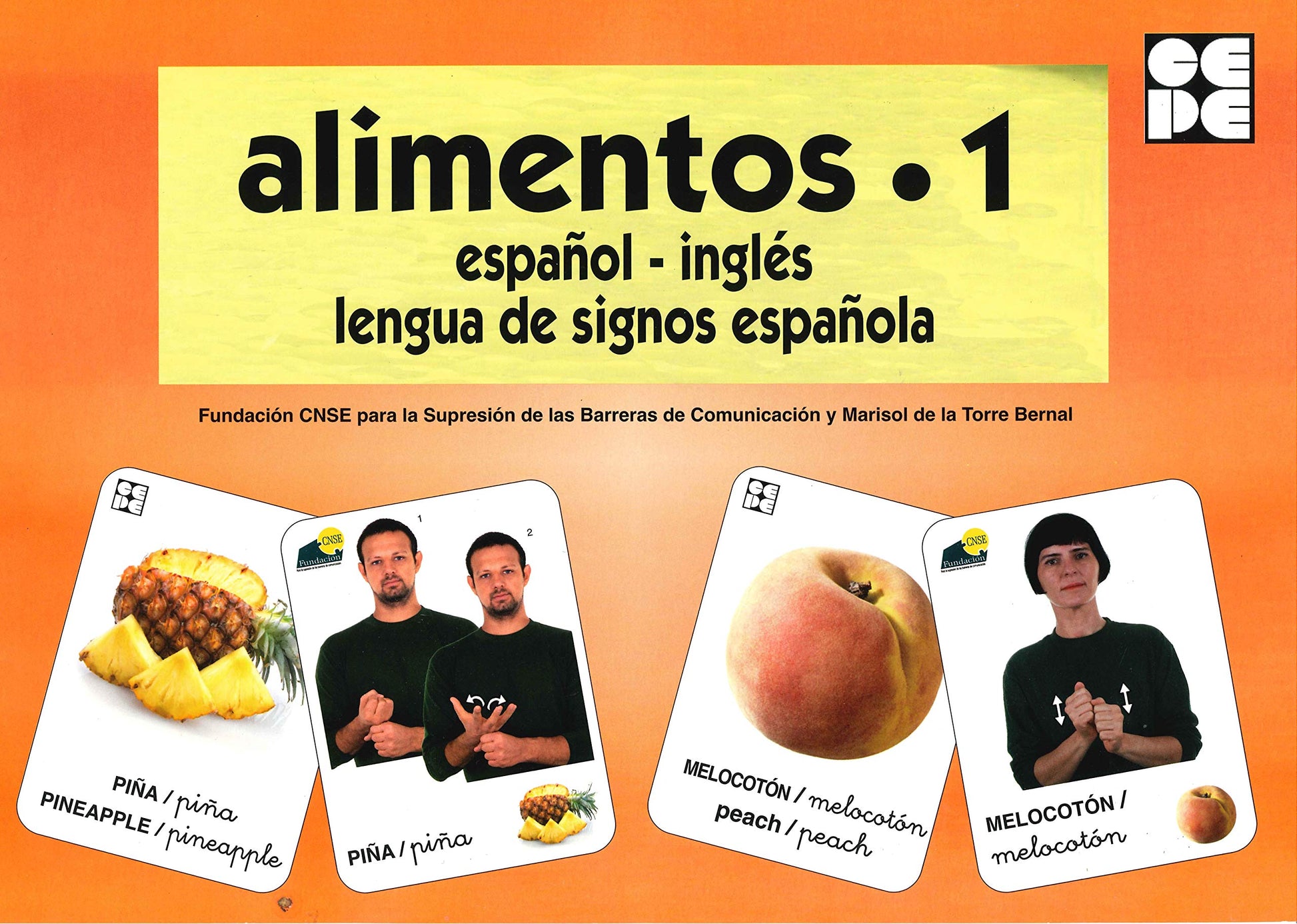 Libro: Vocabulario fotográfico elemental - Alimentos 1 (frutas) (Vocabulario fotográfico elemental (español,inglés,lengua de signos española))
