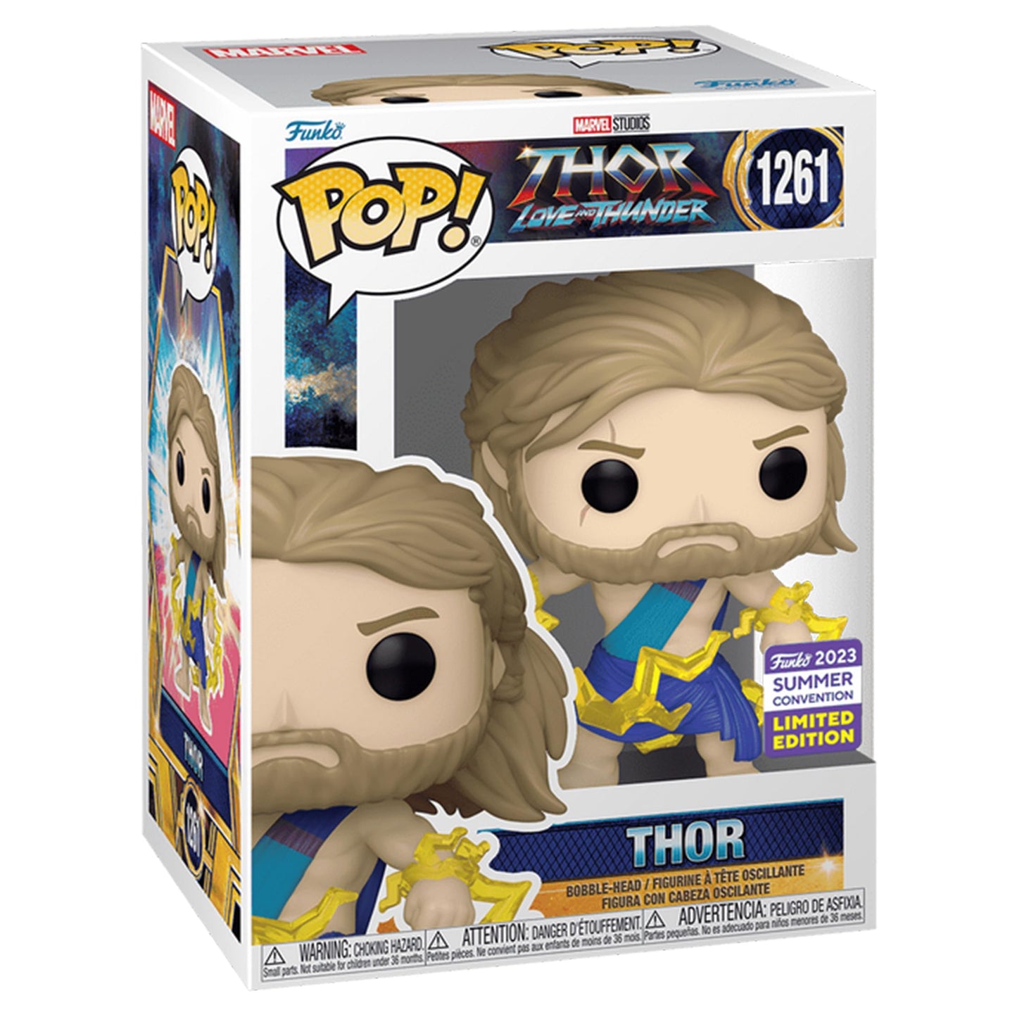 Funko Pop! Marvel: Thor Love & Thunder - Thor in Toga 2023 Convención de Verano Multicolor Exclusivo Figura de Vinilo #1261