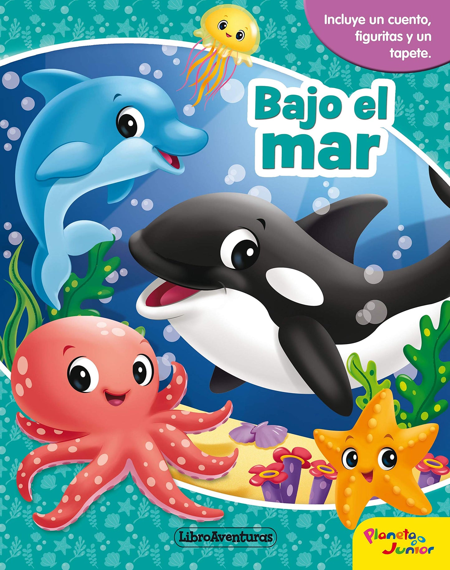 Libro: Bajo el mar. Libroaventuras: Incluye un tablero y figuras para jugar