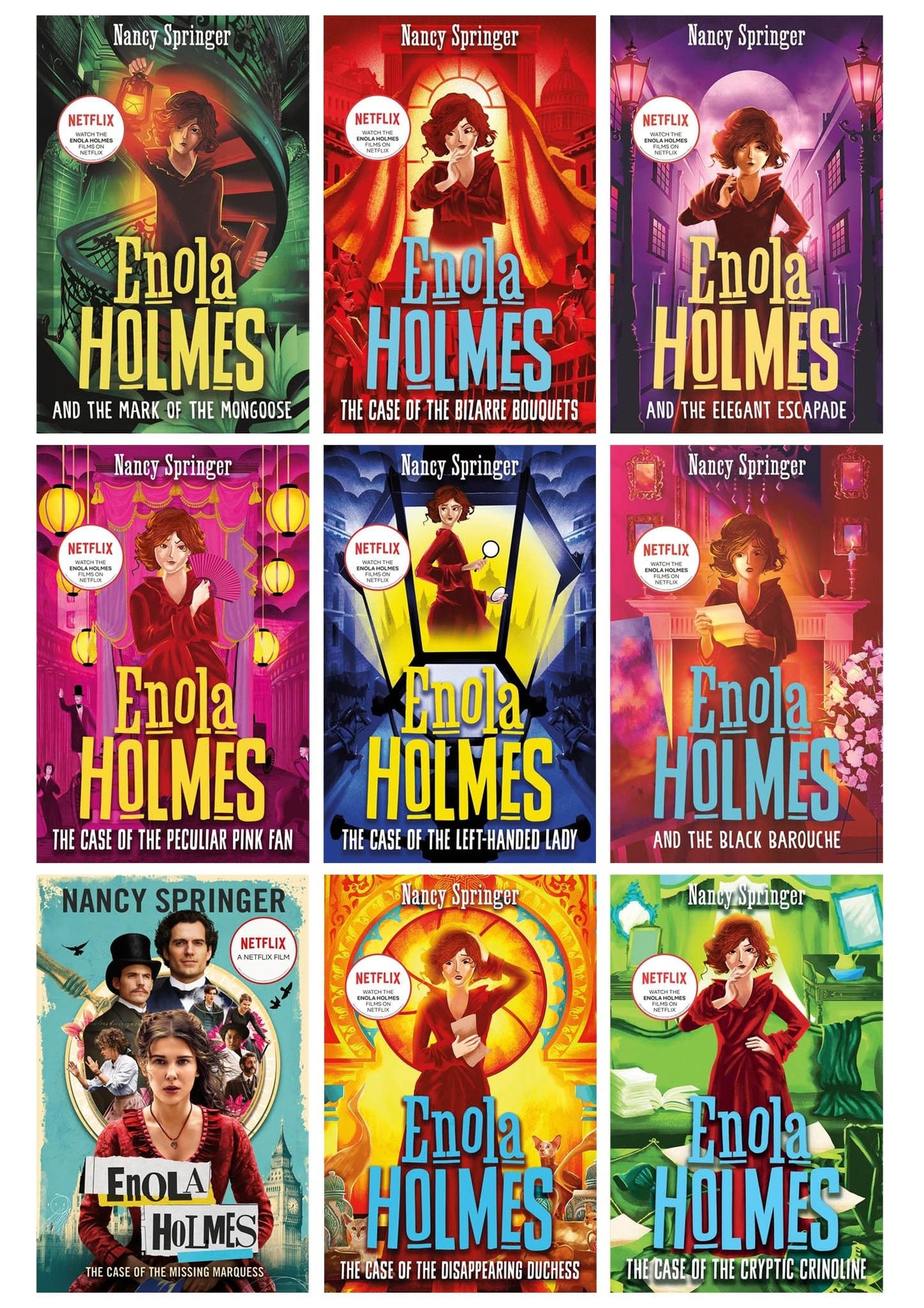 Libro: Enola Holmes 9 Books Collection Set (The Case of the Missing Marquess, The Case of the Left-Handed Lady, The Case of the Bizarre Bouquets, The Case of the Peculiar Pink Fan & 5 More)
