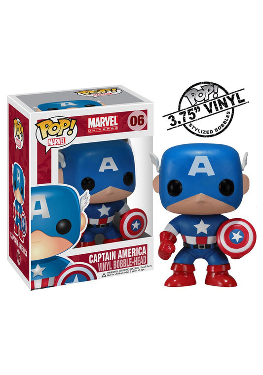 Funko Marvel Captain America Pop Figura de Vinilo,Multi,3.75 Pulgadas