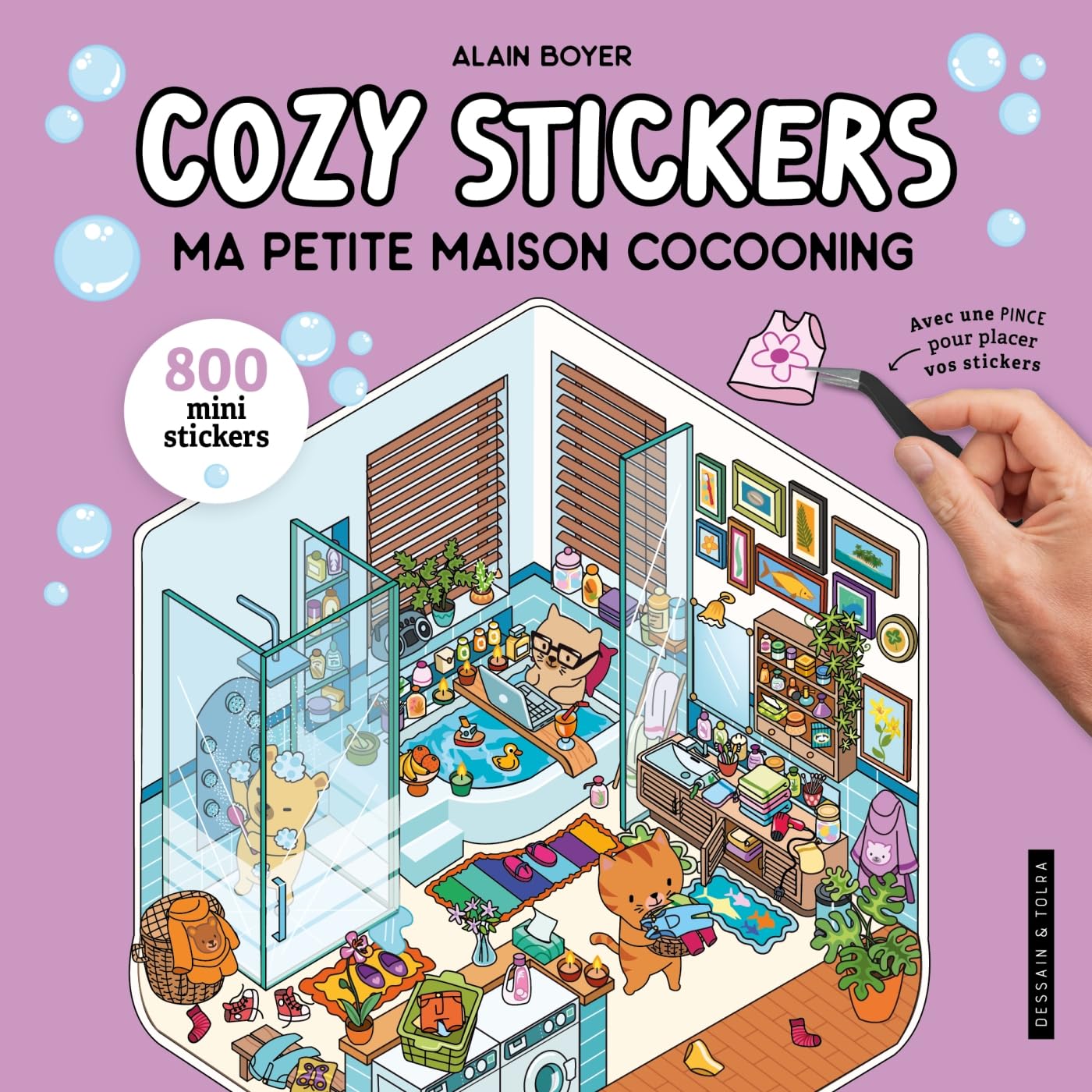 Libro: Ma petite maison cocooning: 5 scènes à créer avec 800 mini stickers. Avec une pince à stickers
