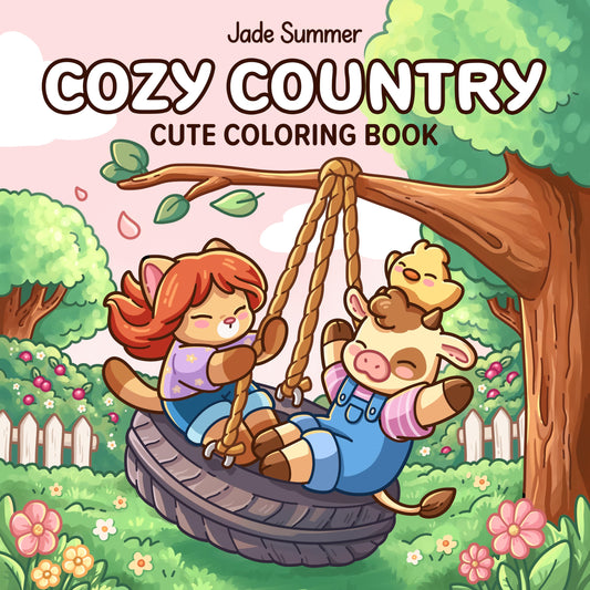 Cozy Country: Cute Coloring Book for Adults and Teens with Adorable Animals and Easy-to-Color Scenes for Relaxation (Cozy Coloring Books)