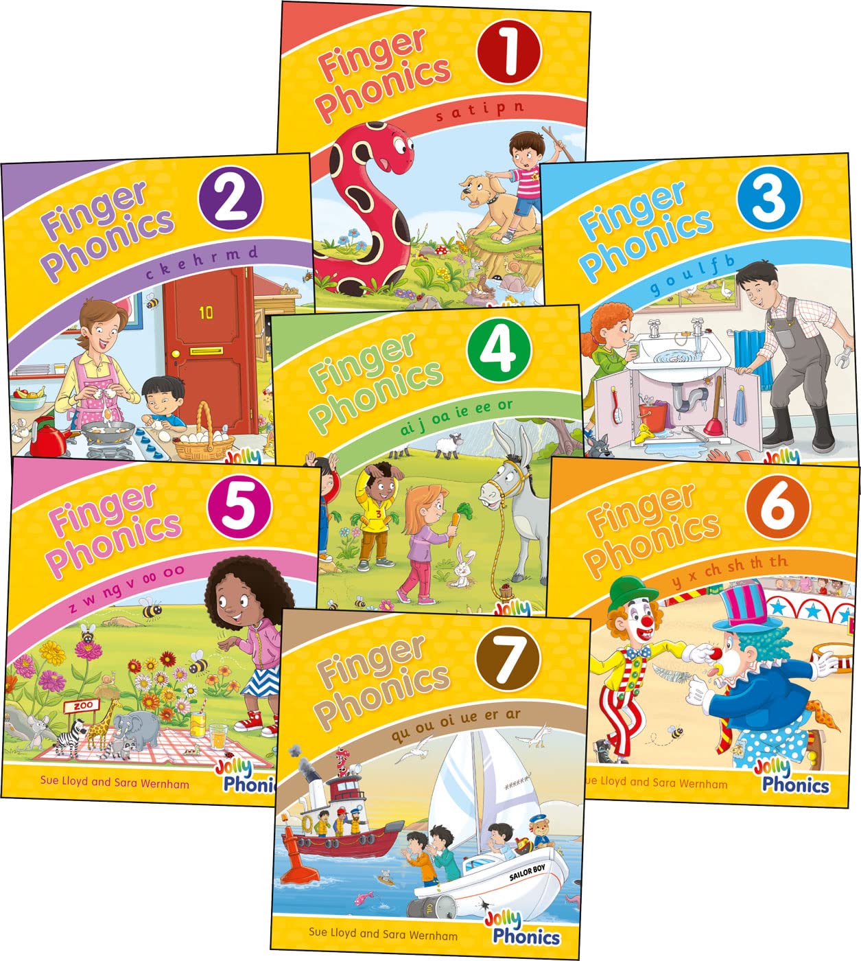 Libro: Finger Phonics Books 1-7: in Precursive Letters (British English edition)