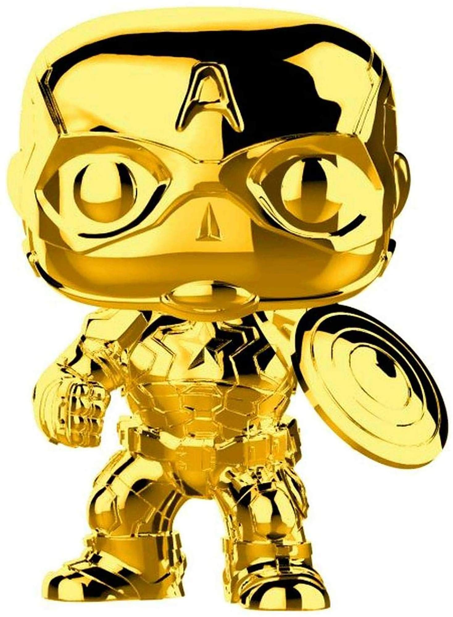 Funko Pop Marvel: Marvel Studios 10 - Captain America (Dorado Chrome) Collectible Figura, Multicolor