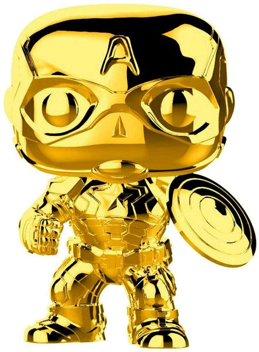Funko Pop Marvel: Marvel Studios 10 - Captain America (Dorado Chrome) Collectible Figura, Multicolor