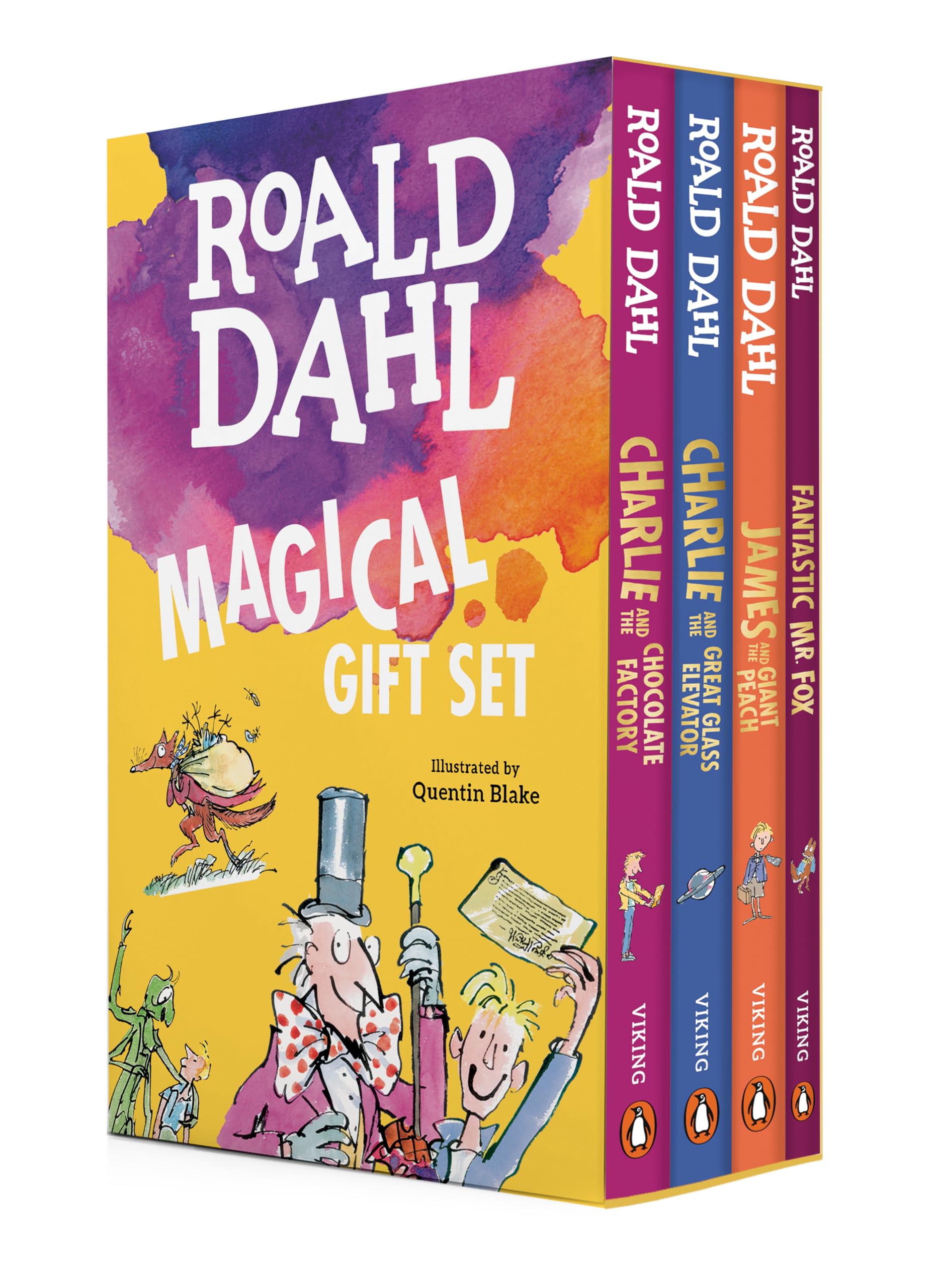 Libro: Roald Dahl Magical Gift Boxed Set (4 Books): Charlie and the Chocolate Factory, James and the Giant Peach, Fantastic Mr. Fox,Charlie and the Great Glass Elevator