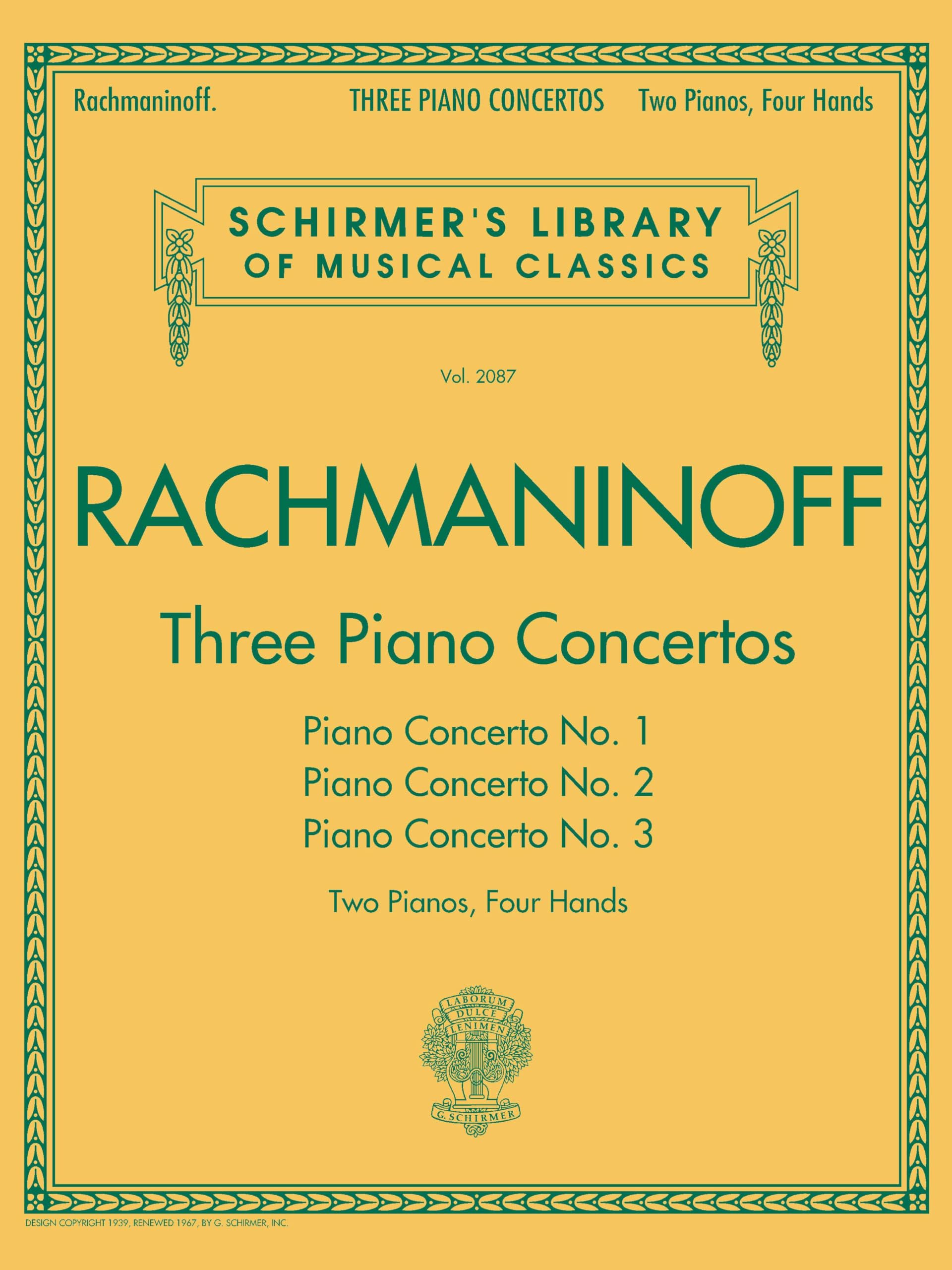 Libro: Sergei rachmaninoff: three piano concertos - nos. 1, 2 and 3: Nos. 1, 2, and 3 (Schirmer's Library of Musical Classics, 2087)