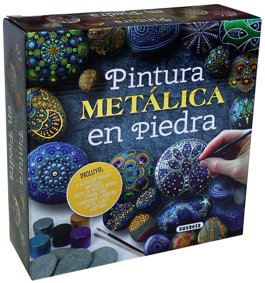 Libro: Pintura metálica en piedra (Mandalas en piedra)