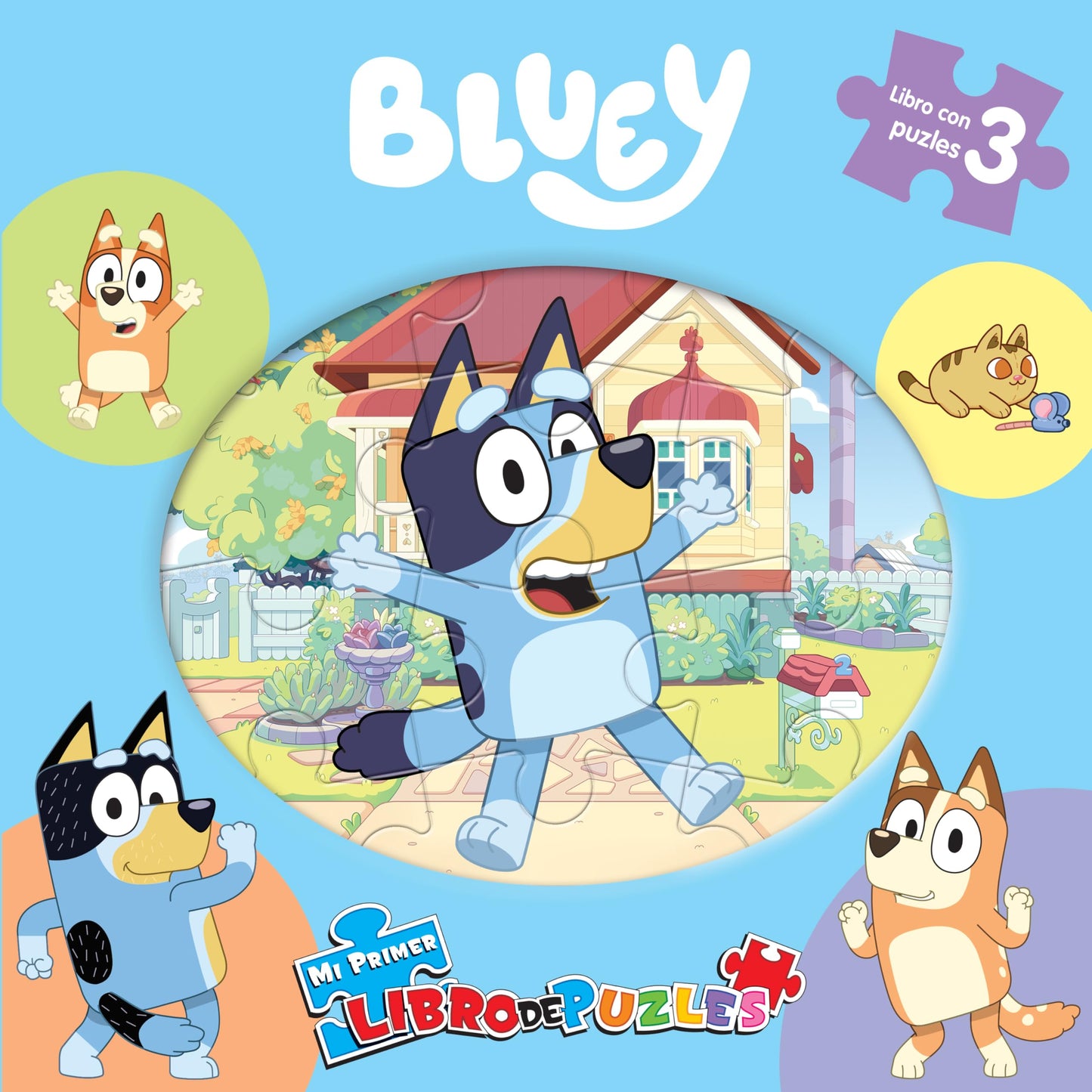 Libro: Bluey Mi Primer Libro de Puzles - Rompecabezas para niños, libro de cartón de 10 páginas, 3 puzzles para disfrutar