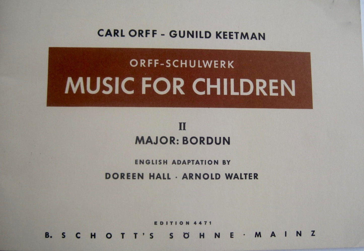 Libro: Music for Children: Major - Bordun. Vol. 2. voice, recorder and percussion. Partition vocale/chorale et instrumentale.