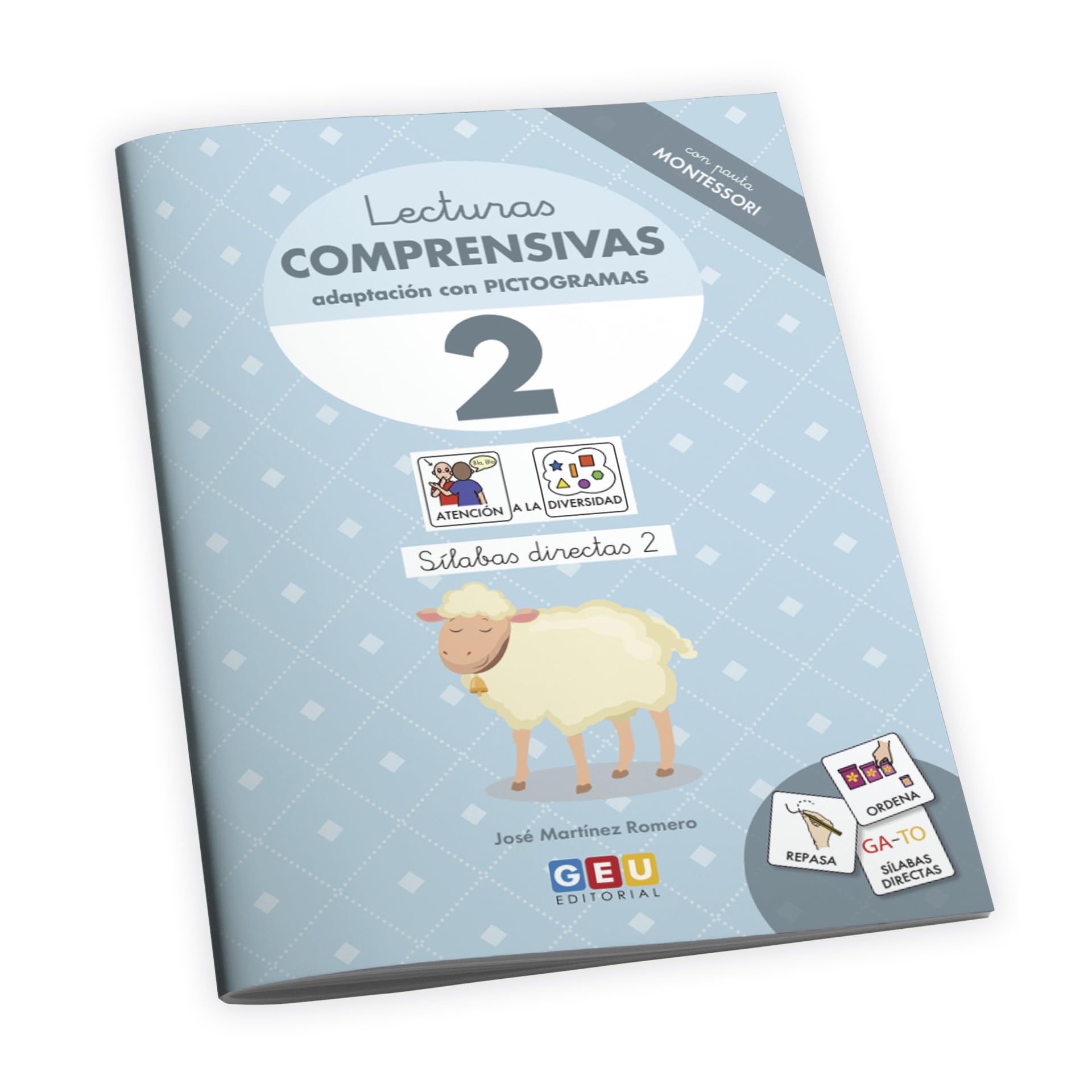 Libro: APRENDER A LEER Y ESCRIBIR | Lectoescritura 5 años | Lecturas Comprensivas 2 Editorial GEU con Pictogramas - Pauta Montessori - Sílabas Directas 2 | Lecturas Comprensivas GEU