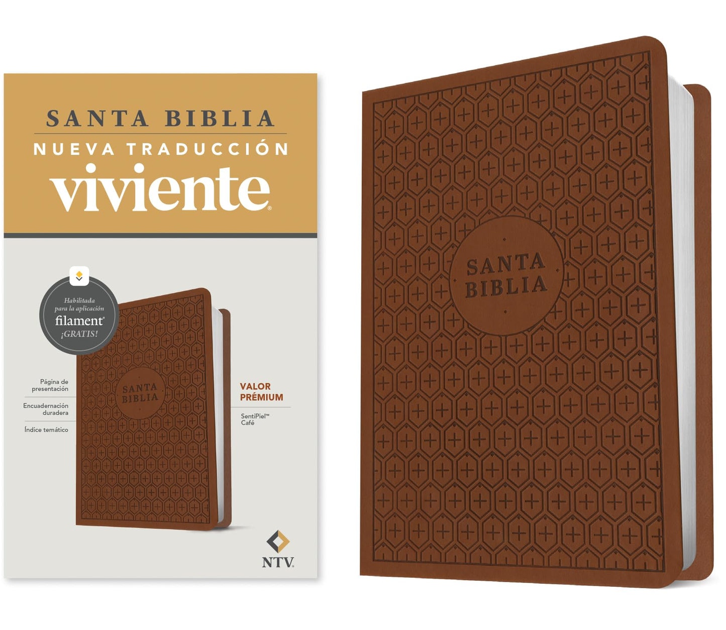 Libro: Biblia valor prémium NTV con Filament (SentiPiel, Café) (Spanish Edition)
