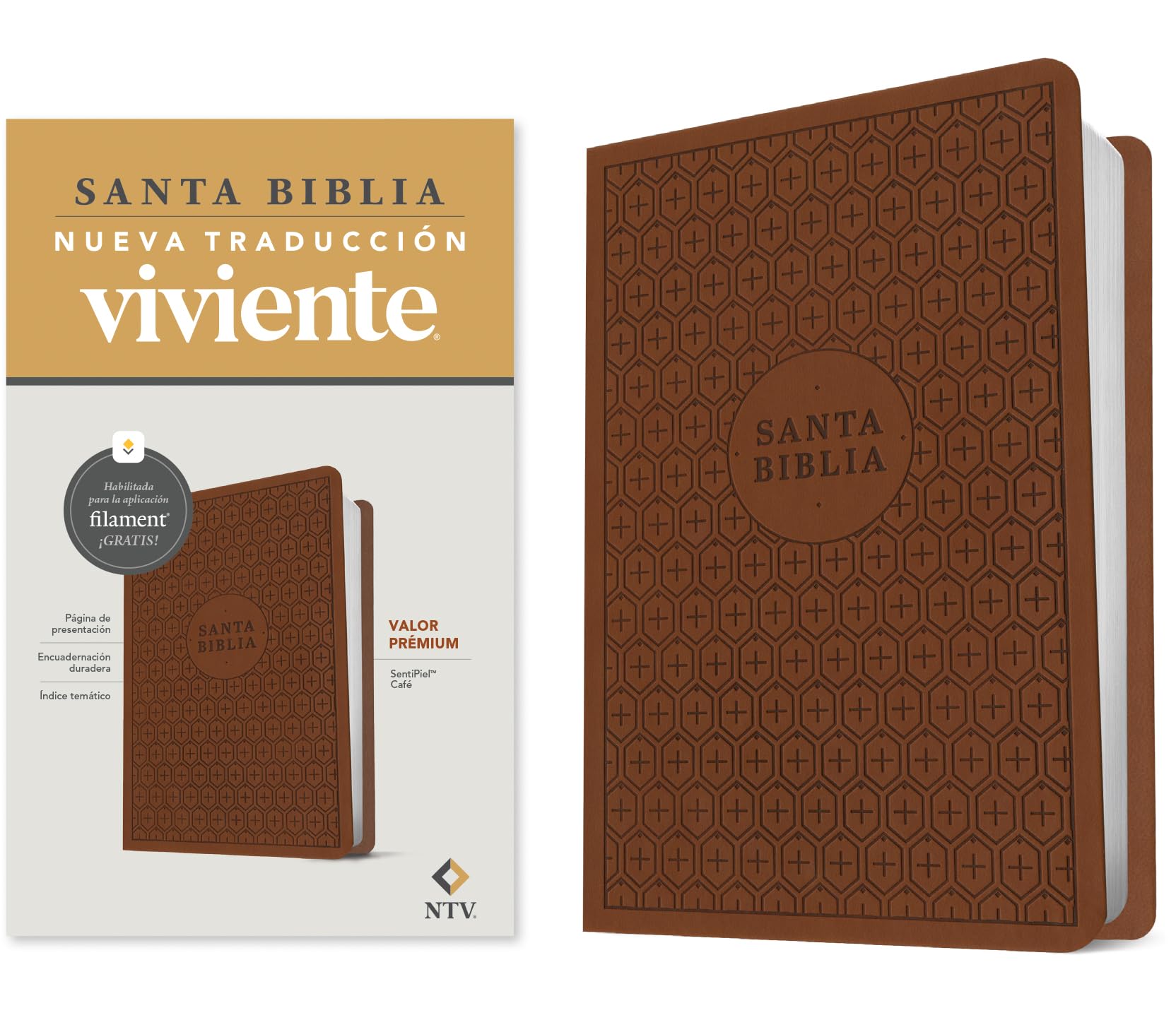 Libro: Biblia valor prémium NTV con Filament (SentiPiel, Café) (Spanish Edition)
