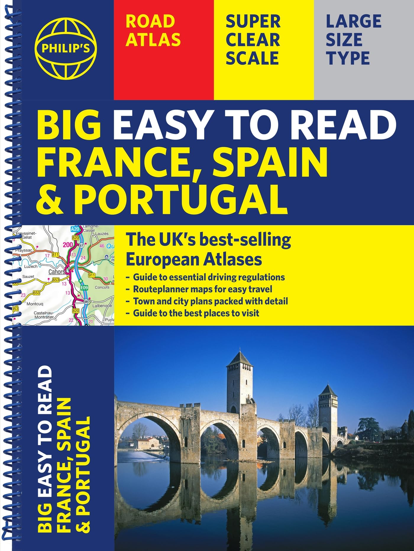 Libro: Philip's Big Easy to Read France, Spain & Portugal Road Atlas: (Traveller's edition A3 Spiral) (Philip's Road Atlases)