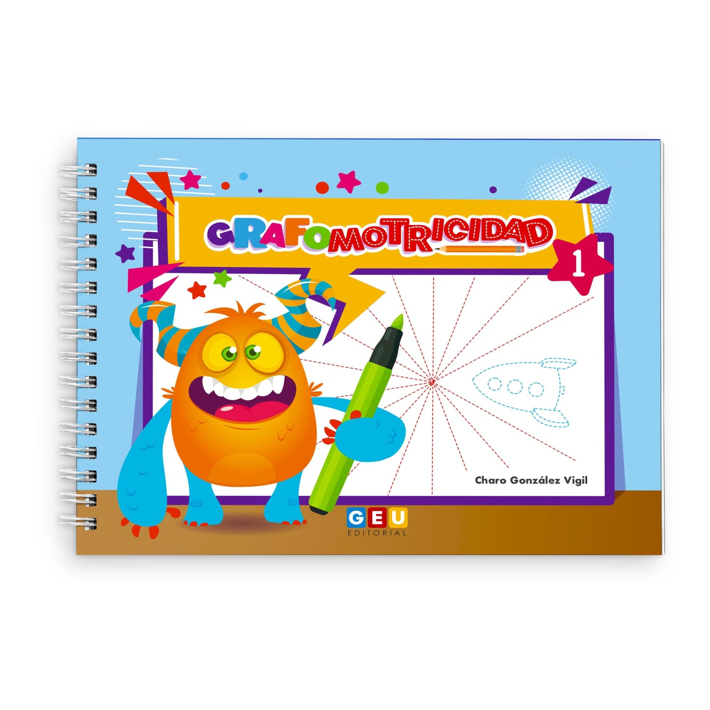 Libro: GRAFOMOTRICIDAD 3 AÑOS Y + | Grafomotricidad Divertida | Grafomotricidad 1 - Repasar Líneas, Formas para Aprender el Dominio del Lápiz | Editorial GEU