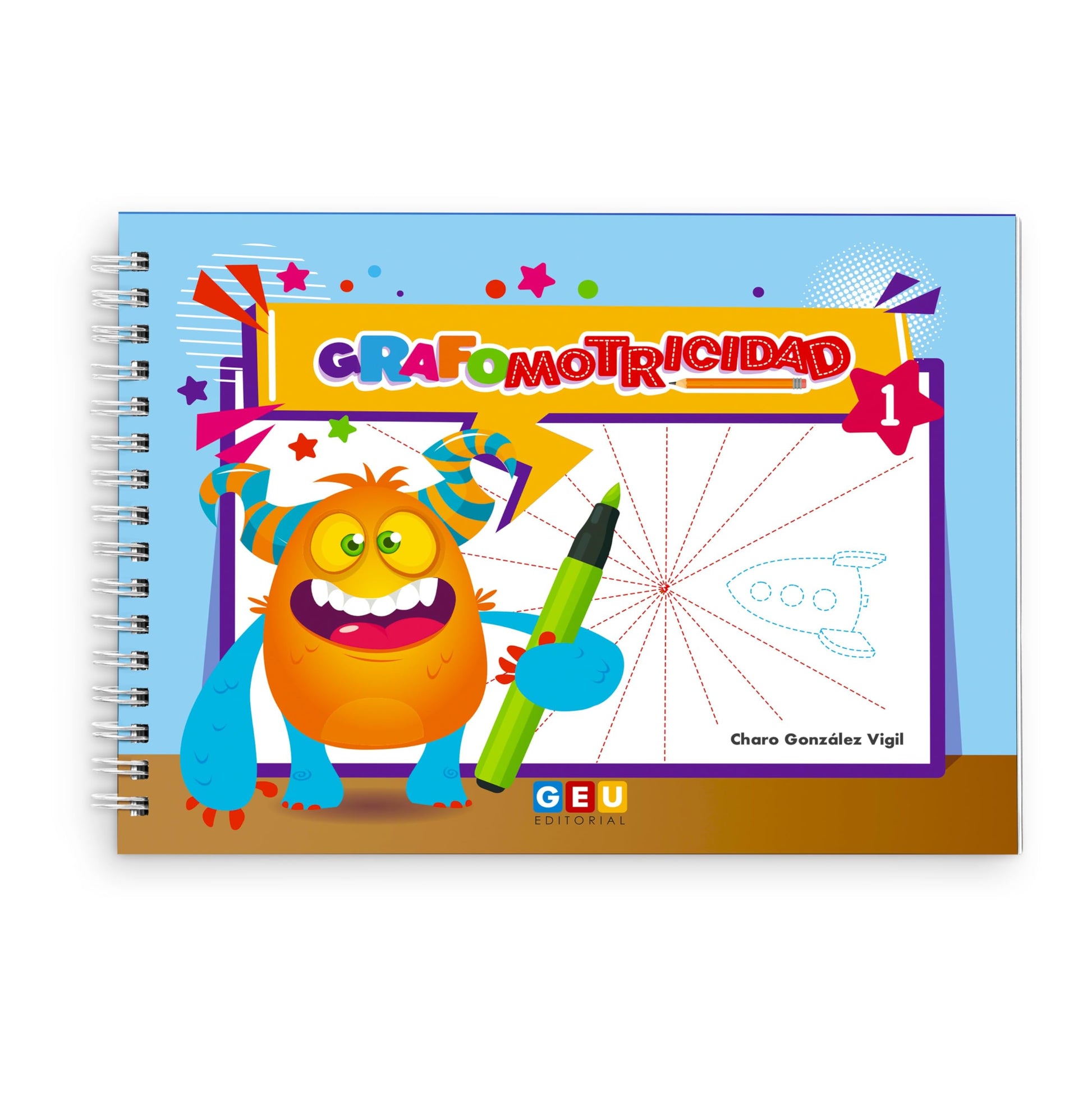 Libro: GRAFOMOTRICIDAD 3 AÑOS Y + | Grafomotricidad Divertida | Grafomotricidad 1 - Repasar Líneas, Formas para Aprender el Dominio del Lápiz | Editorial GEU