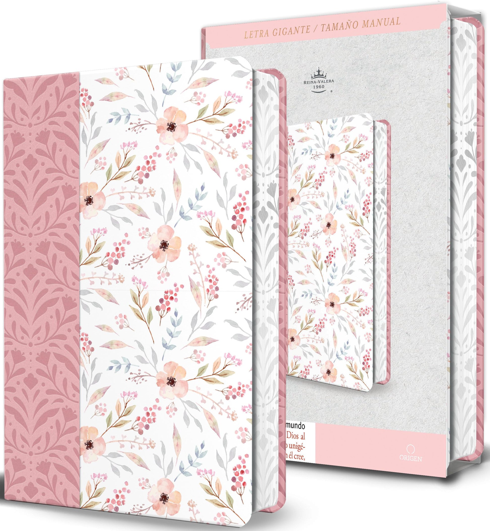 Libro: Biblia RVR 1960 Letra gigante, símil piel rosada con flores (Edición cantos pintados / Spanish Bible RVR 1960 Giant Print Handy Size Leathersoft Pink floral (Spanish Edition)