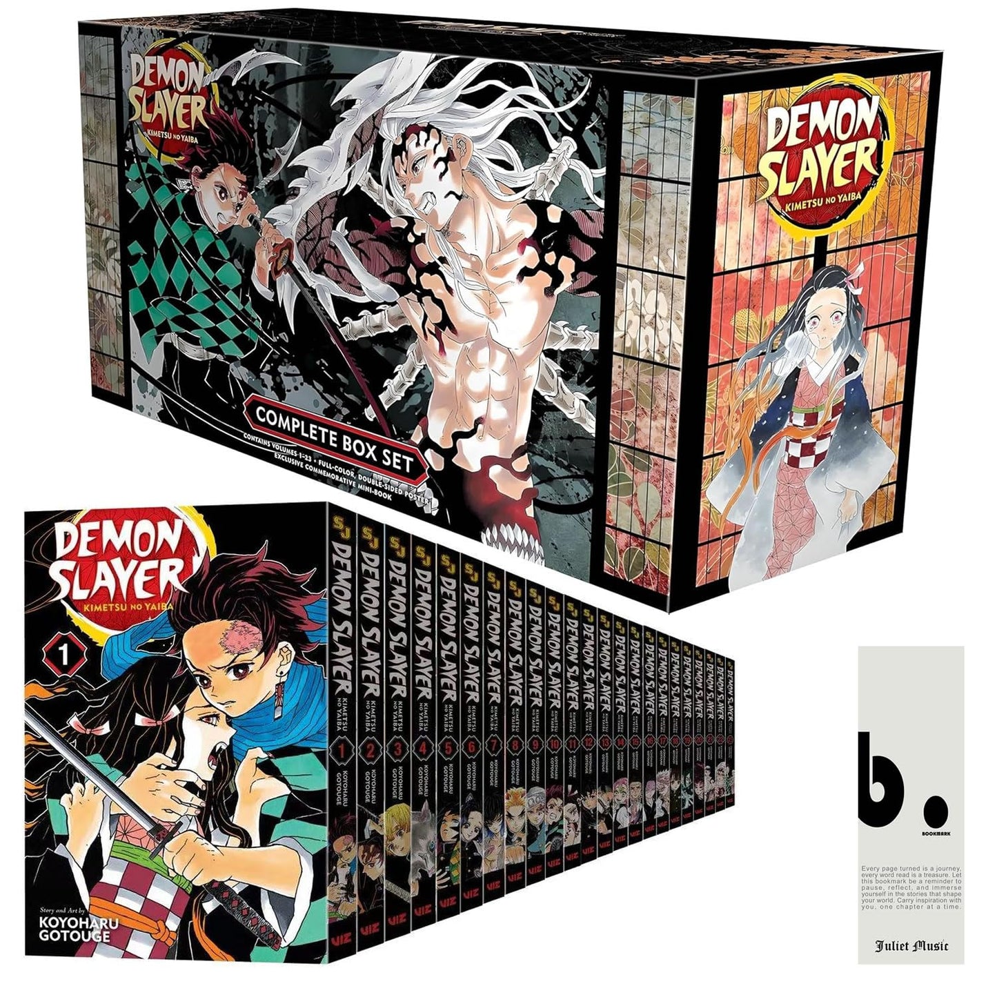 Libro: Demon Slayer Manga Box Set Kimetsu no Yaiba (Volumes 1–23) – English Premium Manga Edition with Booklet & Poster – Koyoharu Gotouge, VIZ Media & Juliet Music Bookmark (Demon Slayer: Kimetsu no Yaiba)