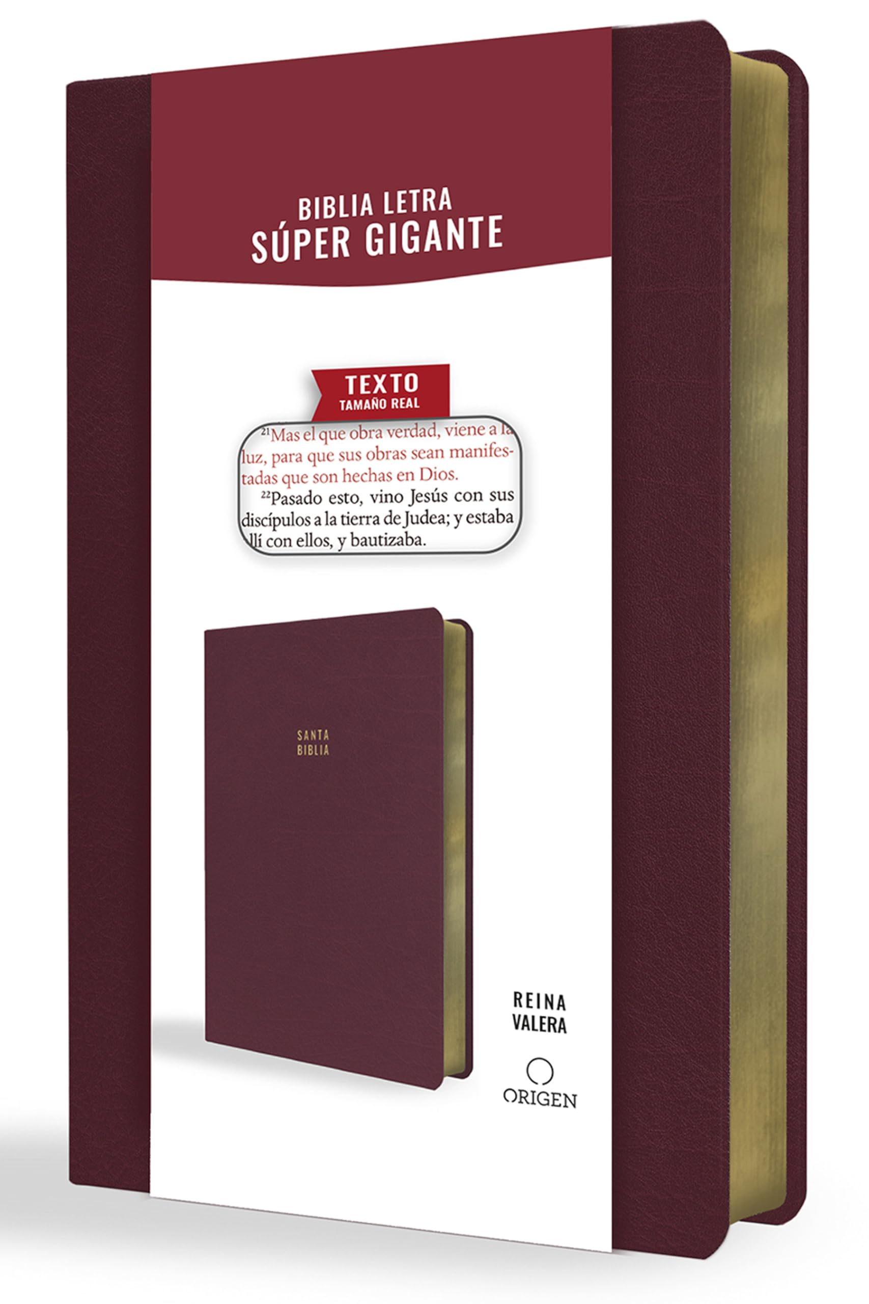 Libro: Biblia Reina Valera letra súper gigante, símil piel vinotinto / Spanish Bible Reina Valera Super Giant Print, Burgundy Leathersoft (Spanish Edition)