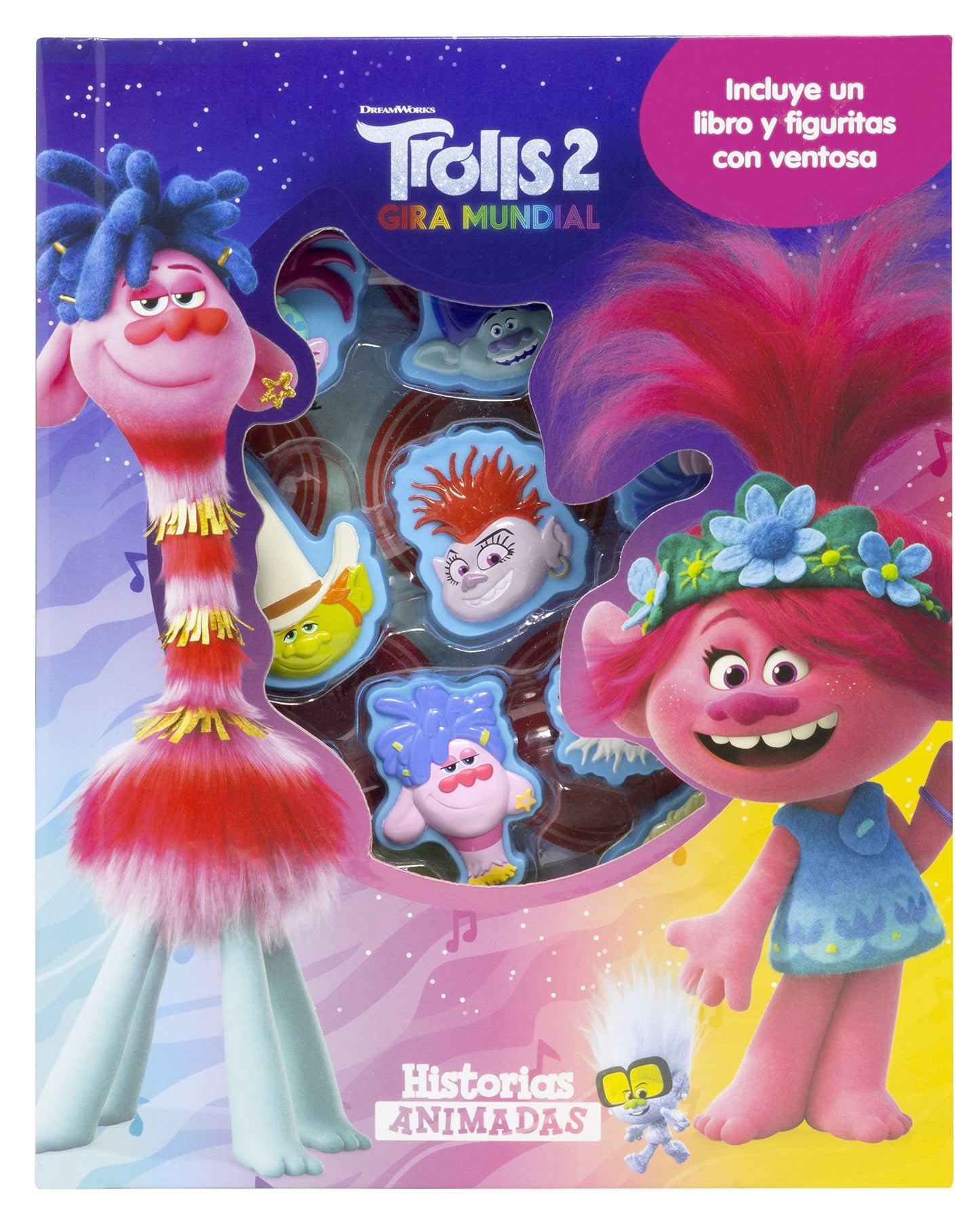 Libro: Trolls 2. Historias animadas: Incluye un libro y figuritas con ventosa