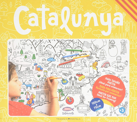 Catalunya, mapa para colorear: Para pintar y colorear a lo grande (Color Map)