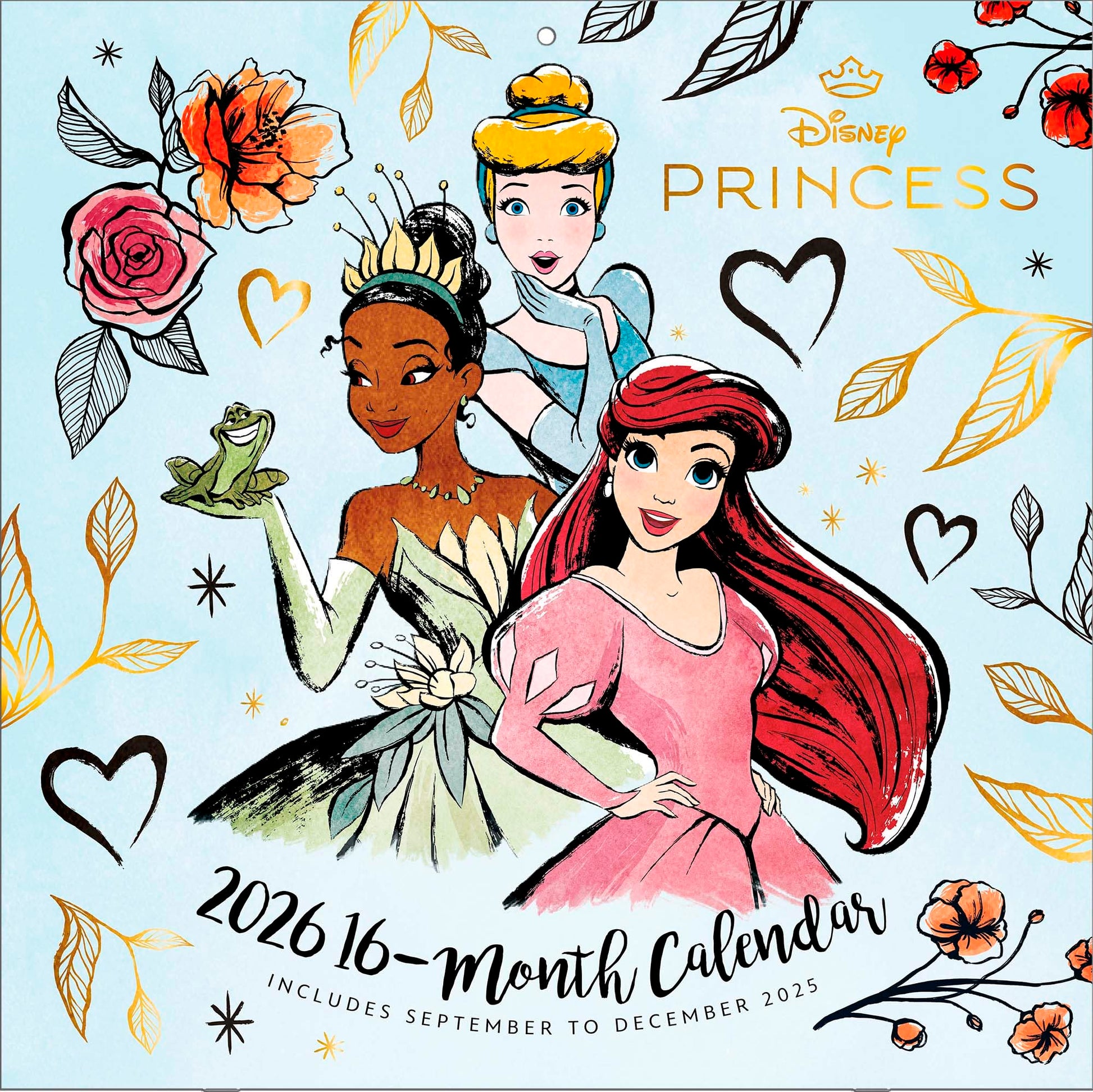Libro: Calendario 2026 da parete disney princess 30 x 30 cm