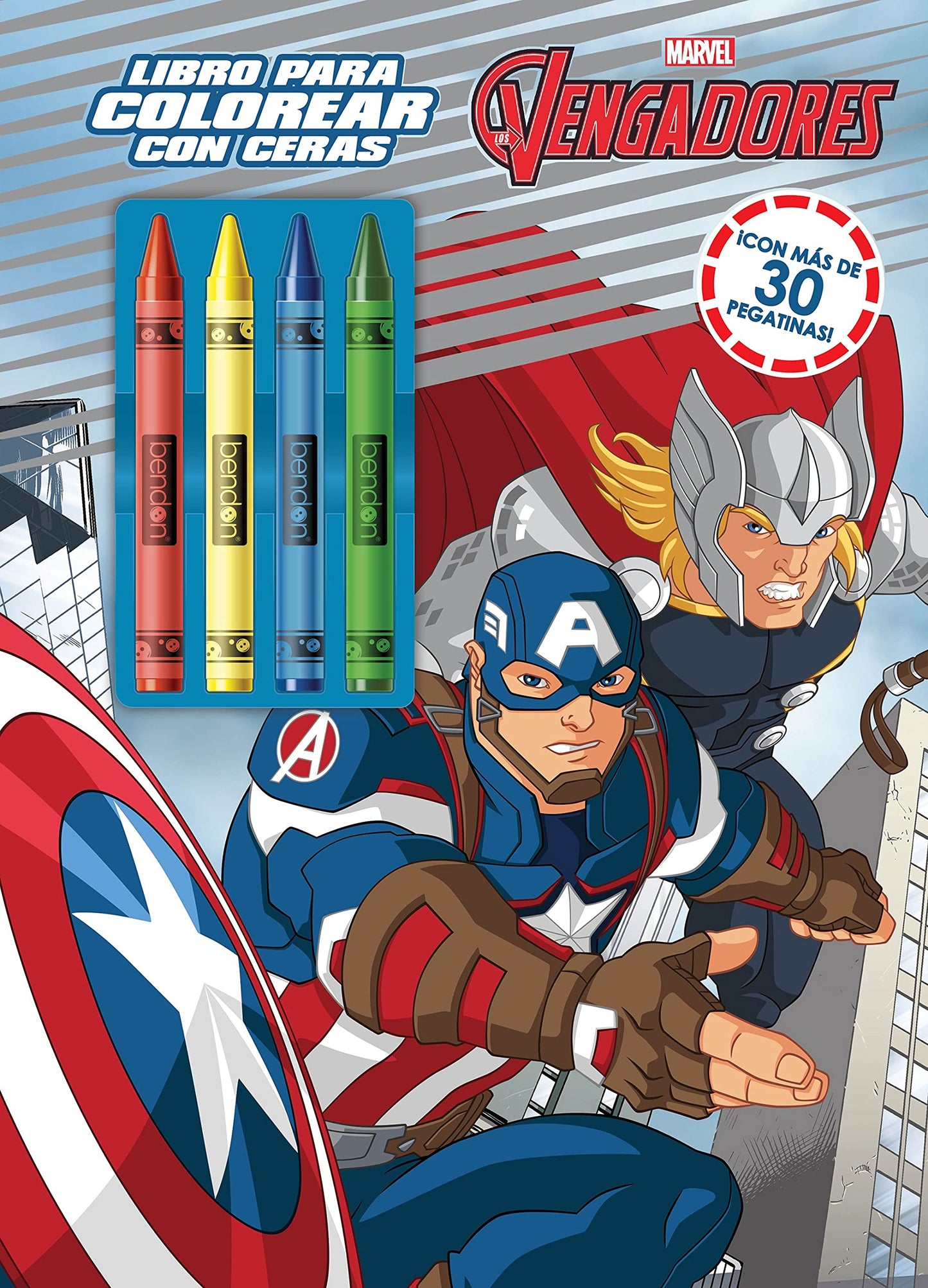 Libro: Los Vengadores. Libro para colorear con ceras: Con pegatinas