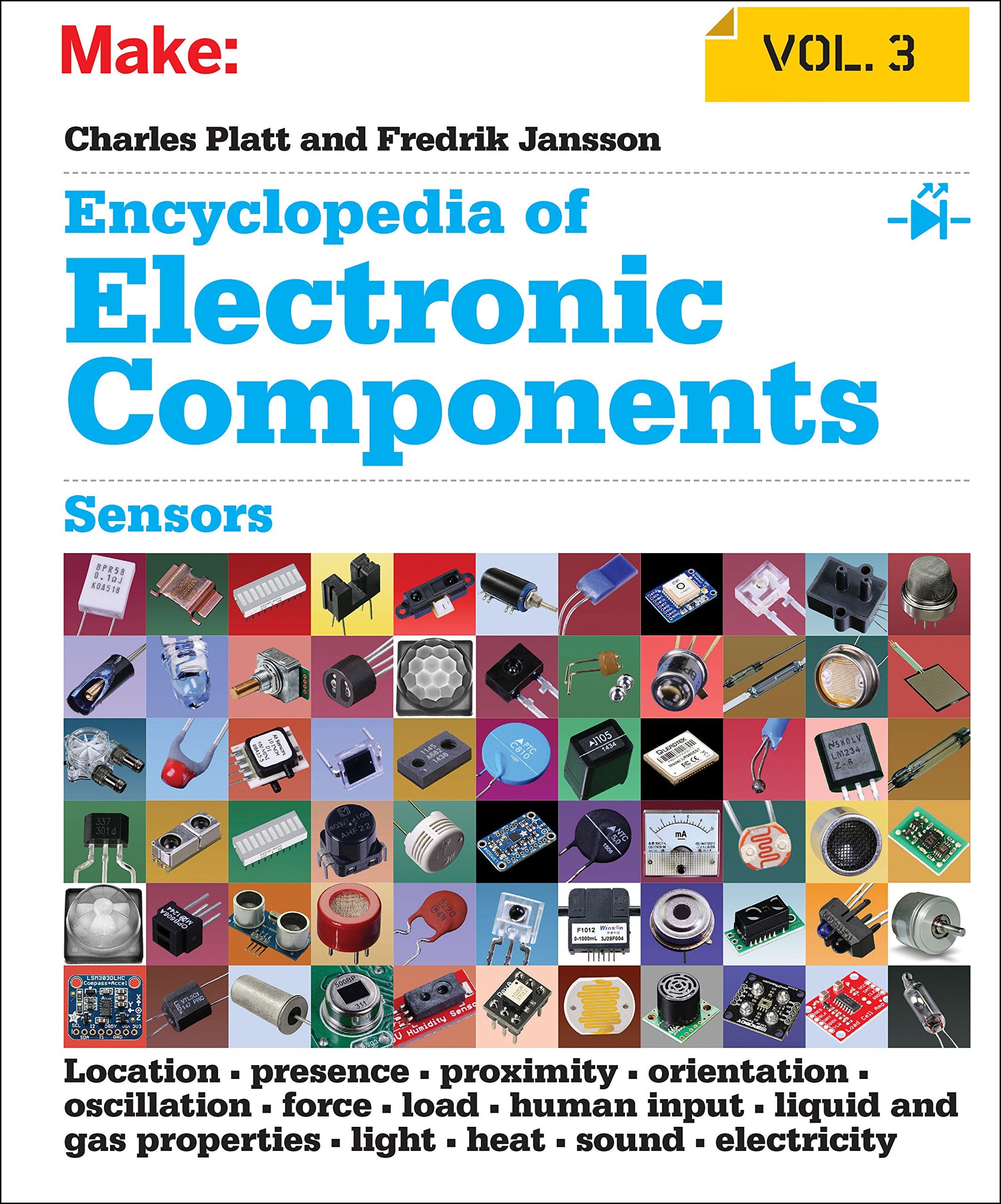 Libro: Encyclopedia of Electronic Components Volume 3: Sensors for Location, Presence, Proximity, Orientation, Oscillation, Force, Load, Human Input, Liquid ... Light, Heat, Sound, and Electricity