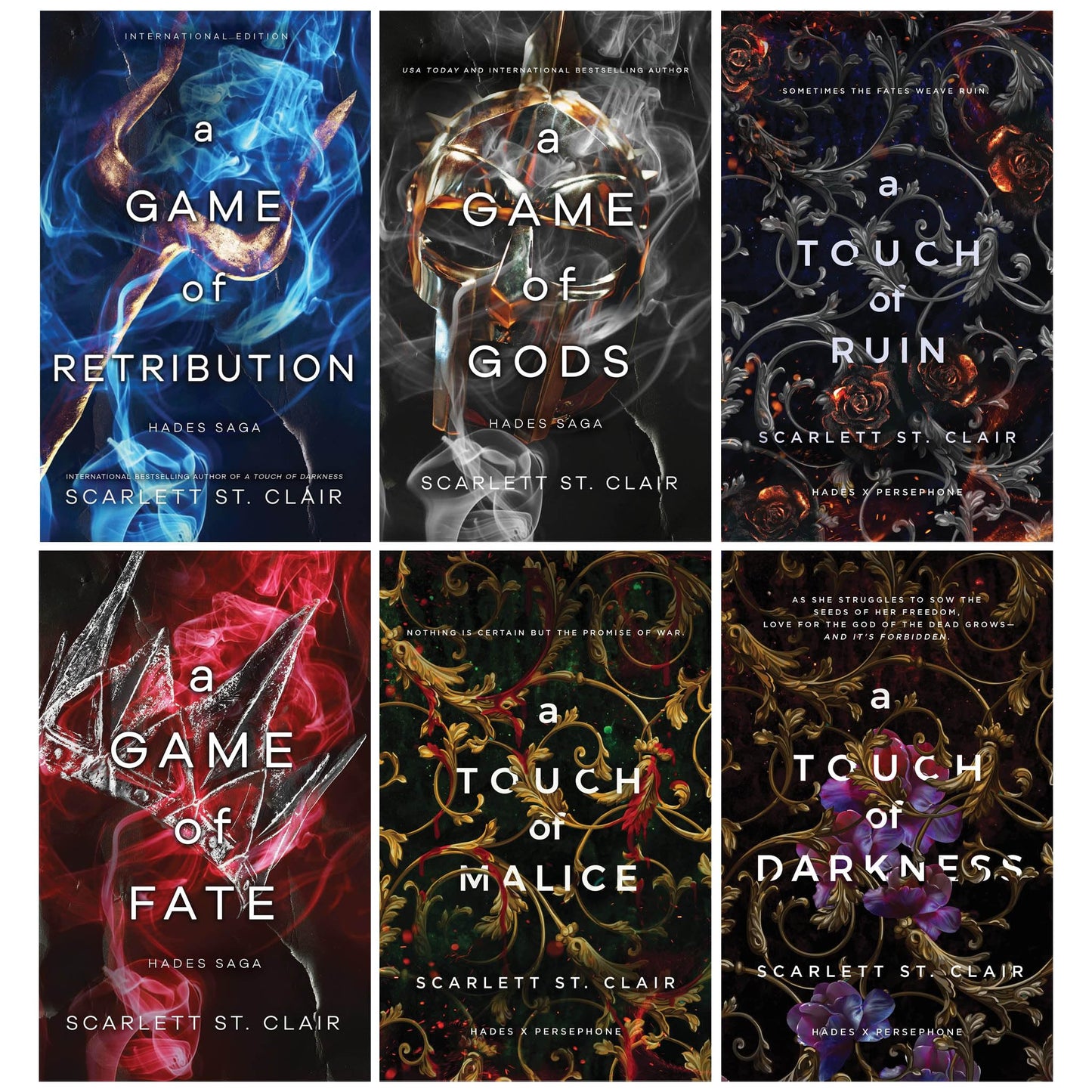Libro: Hades x Persephone Saga 6 Books Collection Set (A Touch of Darkness, A Game of Fate, A Touch of Ruin, A Game of Retribution, A Touch of Malice & A Game of Gods)