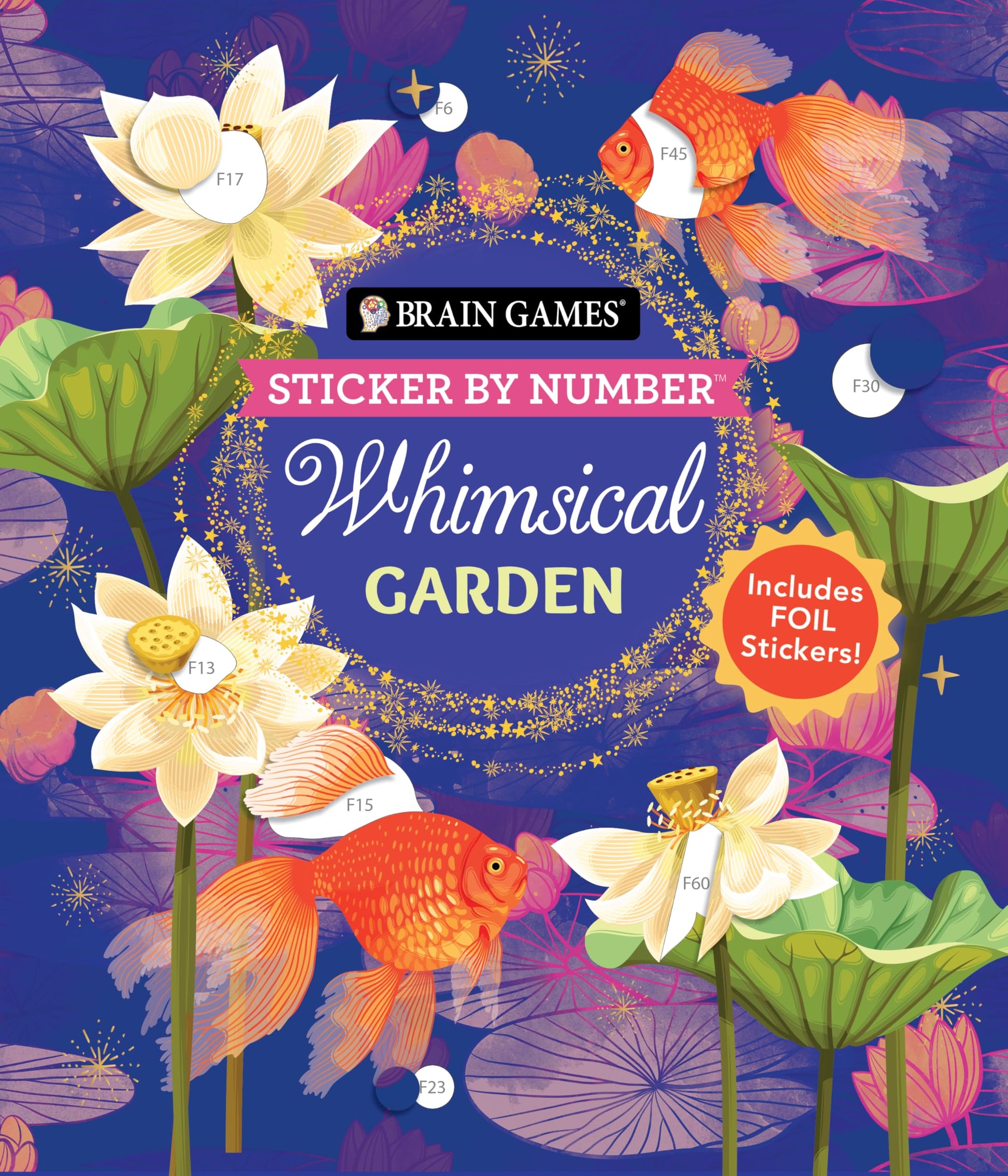 Libro: Brain Games - Sticker by Number: Whimsical Garden (36 Images to Sticker): Includes 3 Foil Sticker Sheets to Complete Each Image!